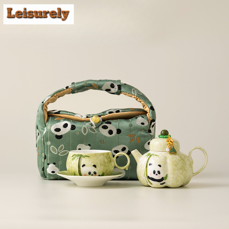 Hand-painted Panda Travel Tea  - đánh giá và giá Korean Tea Set