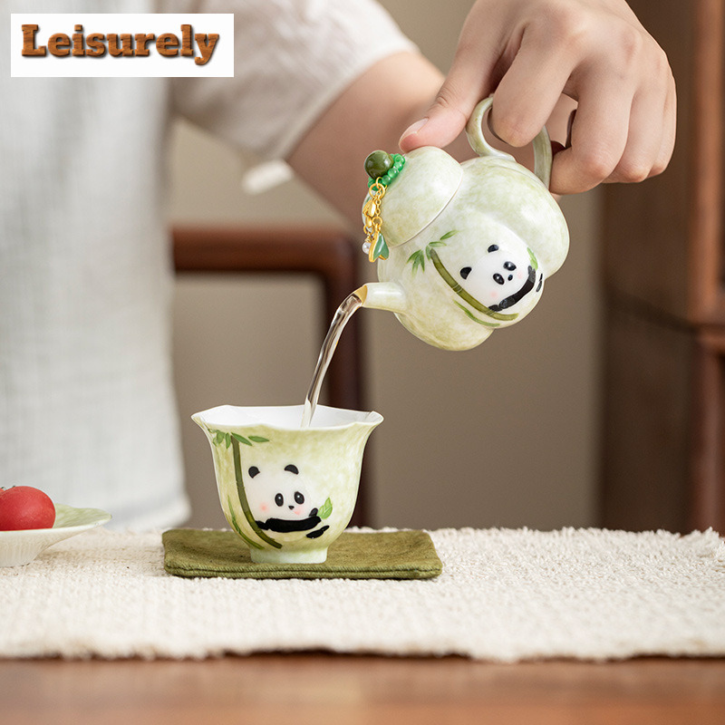 Hand-painted Panda Travel Tea  - đánh giá và giá Korean Tea Set