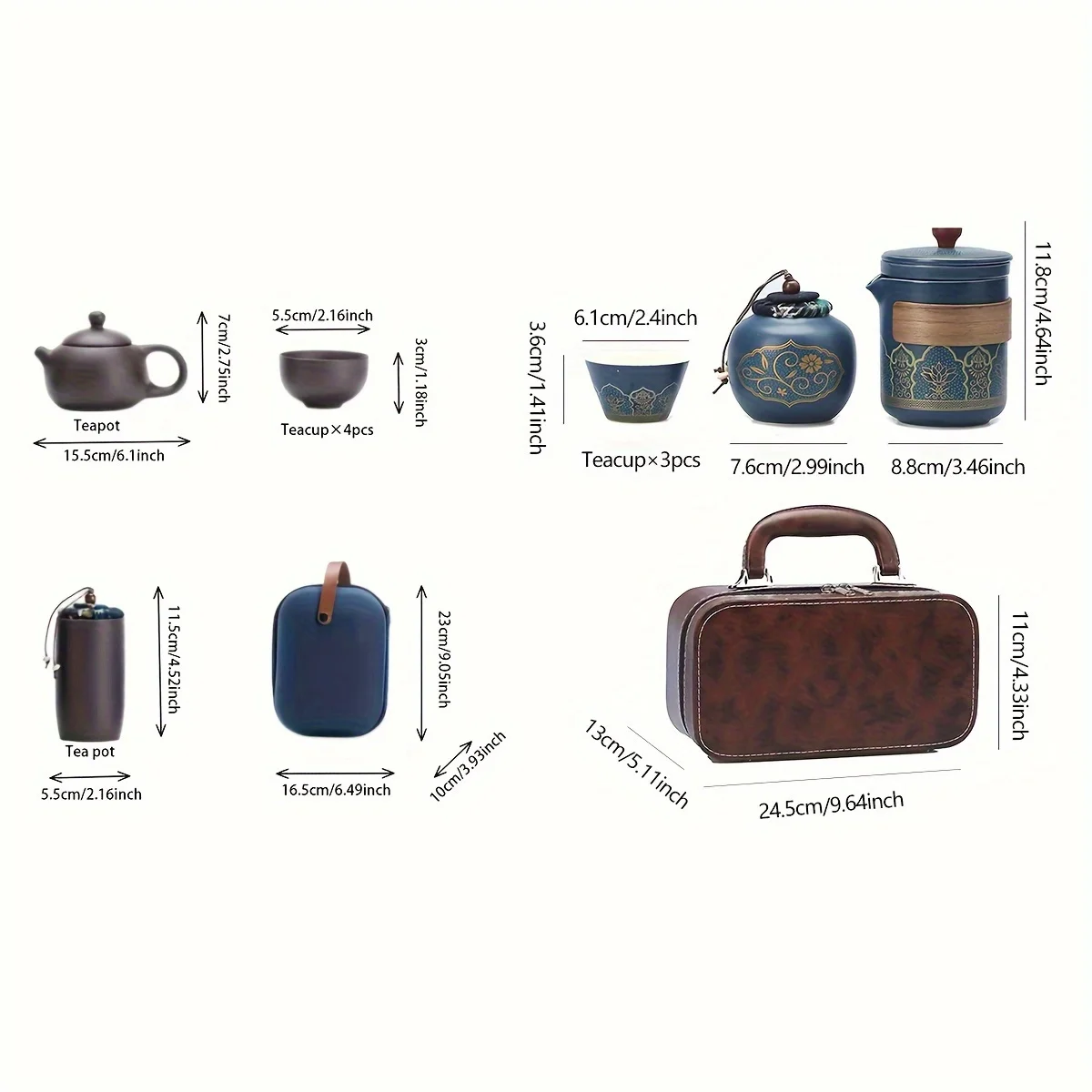 1 Set Travel Tea Set Portable  - đánh giá và giá Korean Tea Set