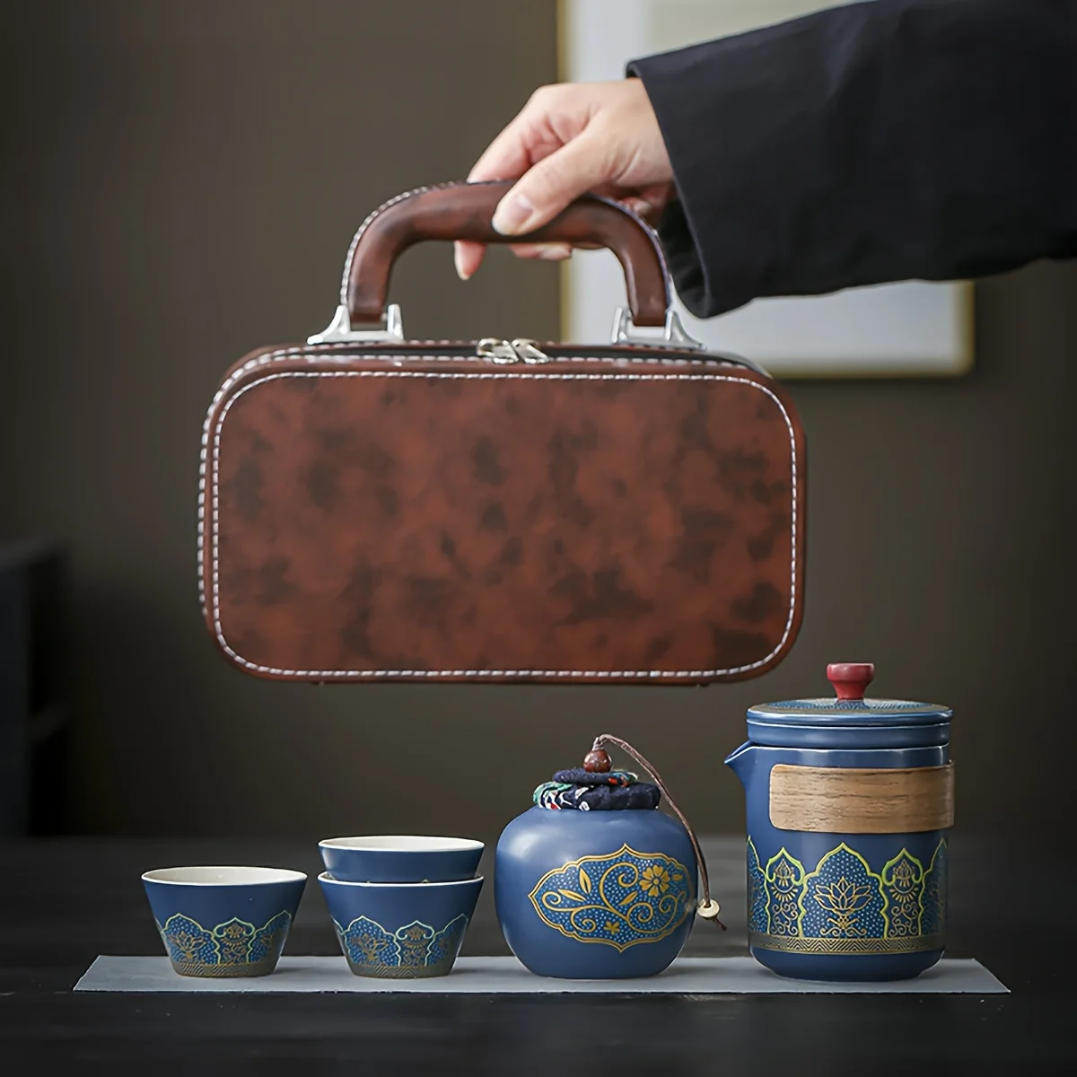 1 Set Travel Tea Set Portable  - đánh giá và giá Korean Tea Set