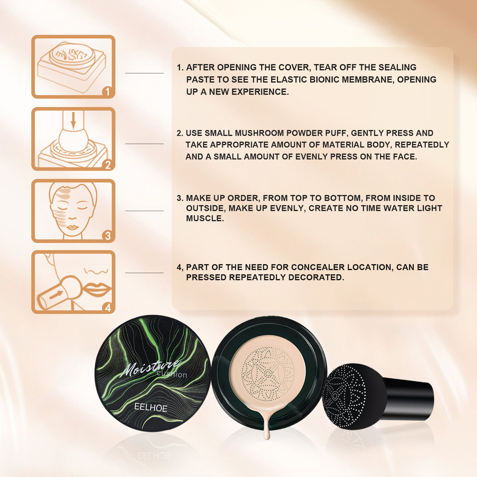 EELHOE Mushroom Head Air Cushi - đánh giá và giá Bb Cushion Korean