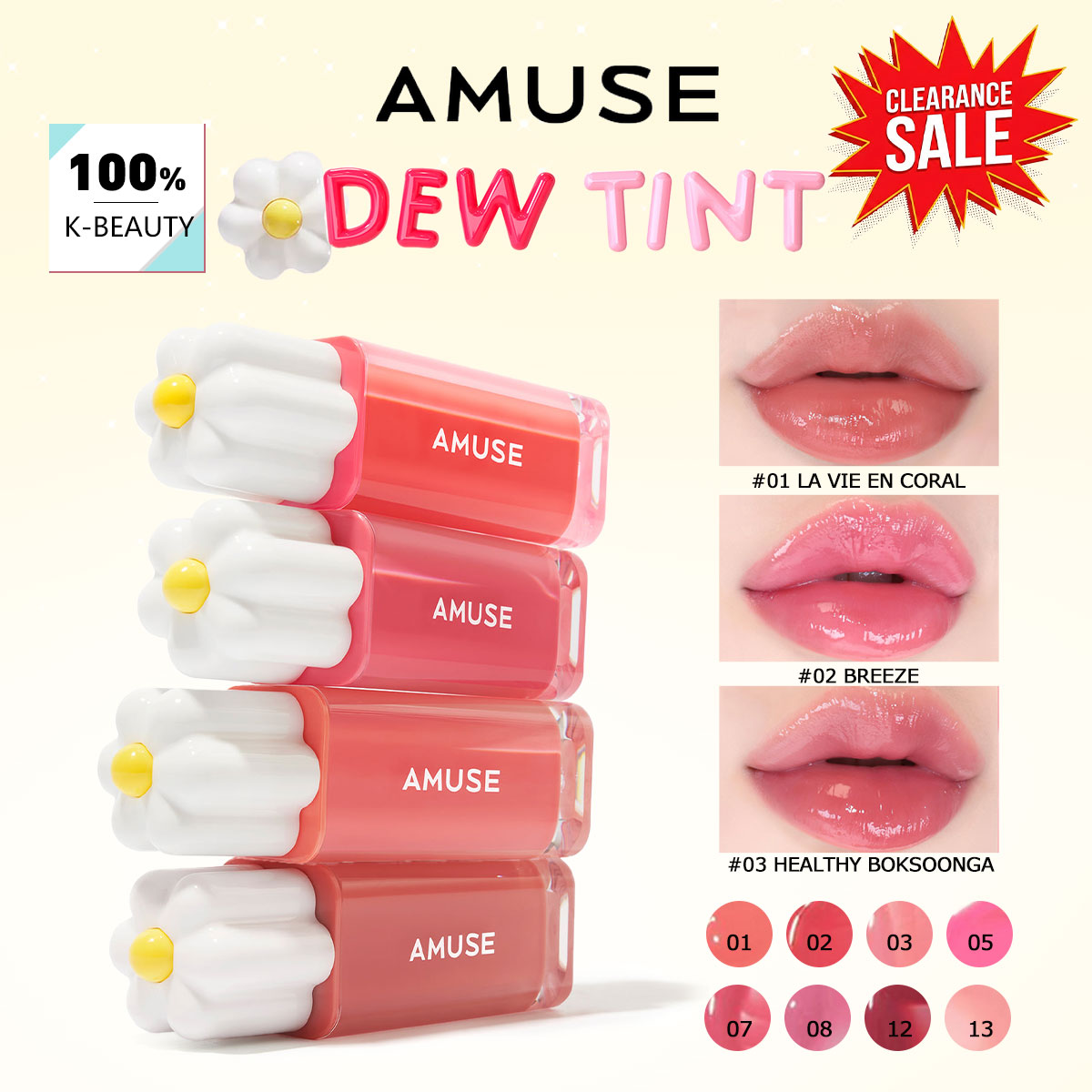 [ClearanceSale] AMUSE DEW TINT - đánh giá và giá Lip Tint Korean