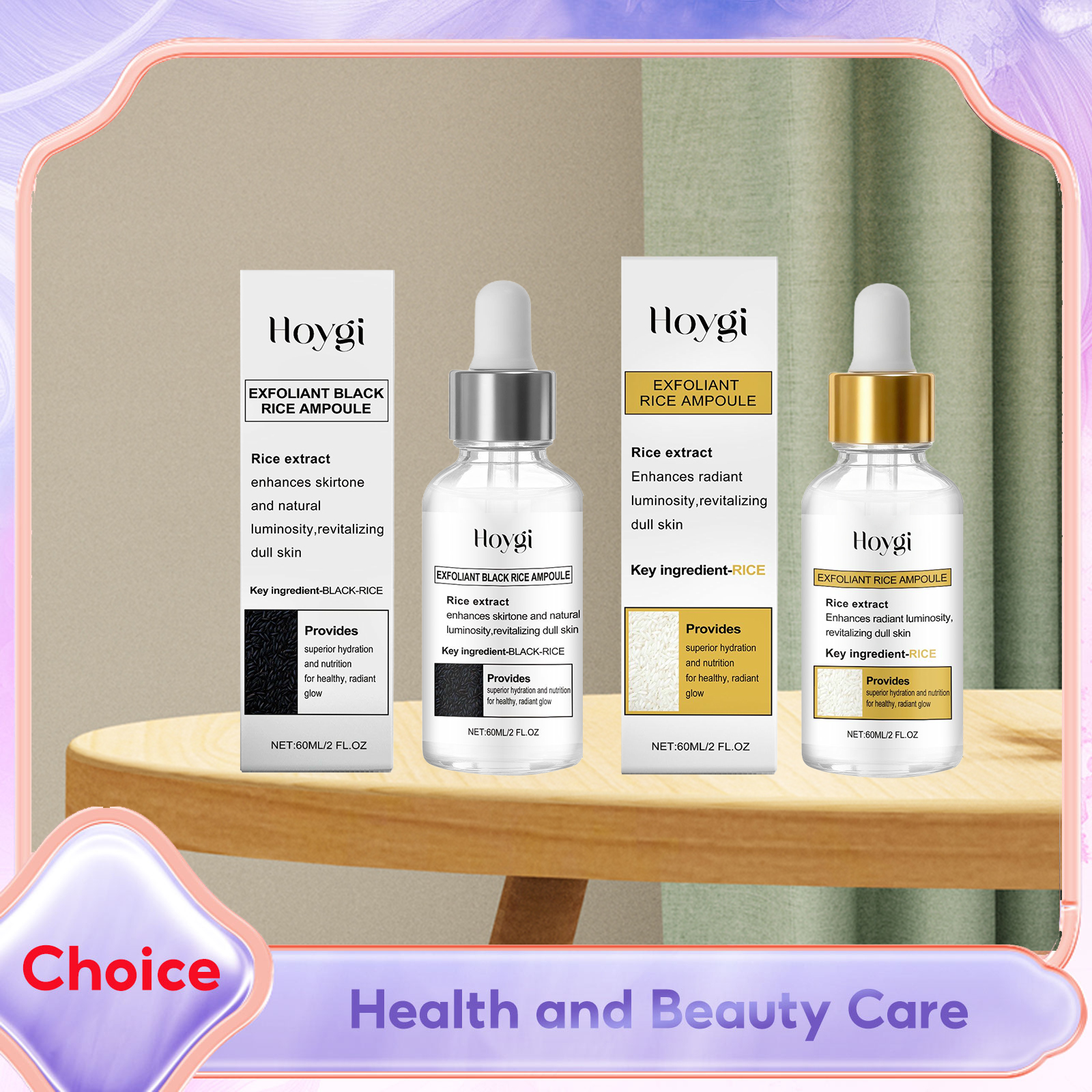 Glow Rice Ampoule White Black  - đánh giá và giá Essence Serum Toner