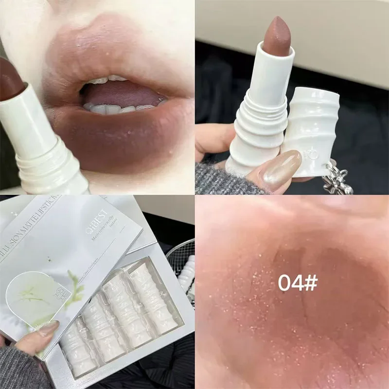 New Matte Nude Brown Lipstick  - đánh giá và giá Lip Tint Korean