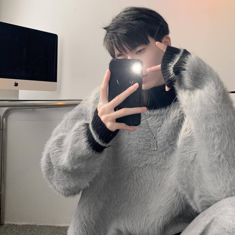 Fur Collar Pullovers Estampado - đánh giá và giá Modern Korean Lifestyle
